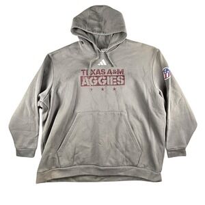 adidas Texas A&M Aggies Pullover Hoodie Men's 4XL Gray Maroon Logo team issued